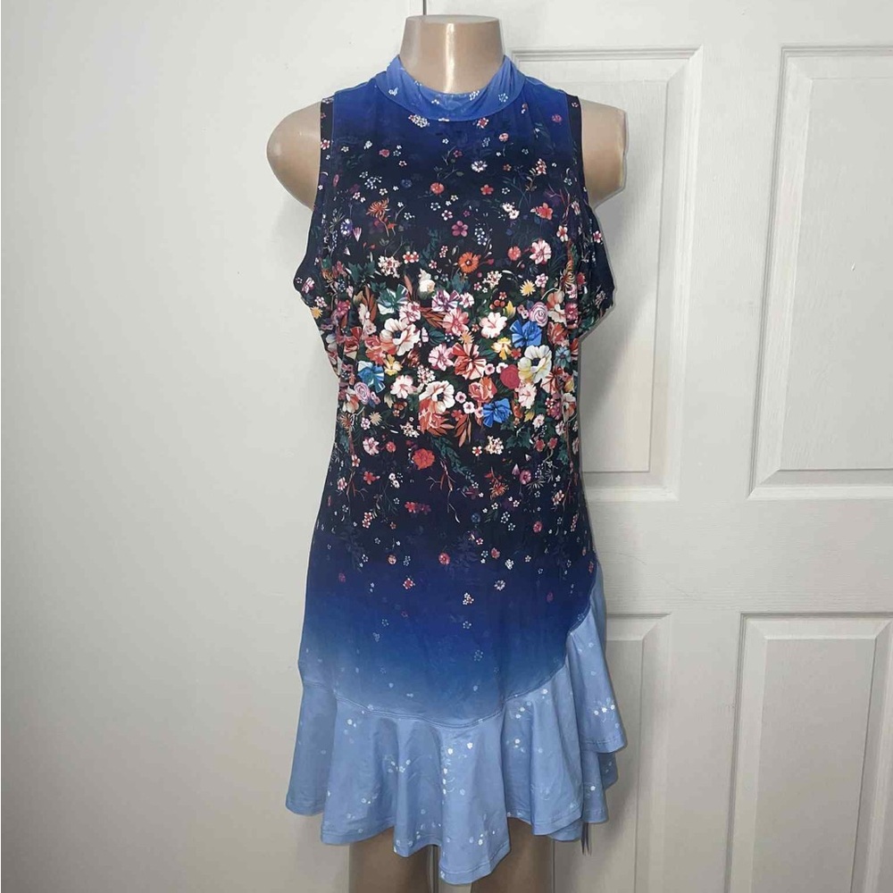 Cegolfs Floral Blue Sleeveless Dress